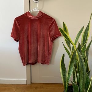 MADEWELL short sleeve velvet top